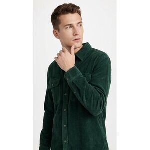 Cotton On Oversized Button Snap Corduroy Shacket Pine Forrest 2055272-08 NWT